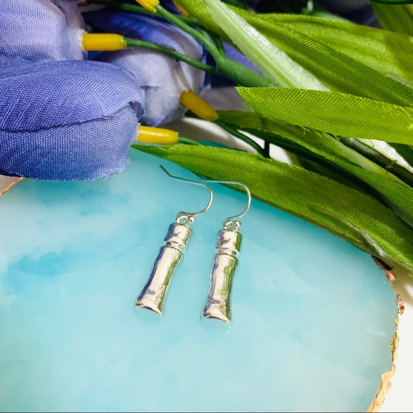 🌹Vintage True bamboos shape silver earring - Picture 5 of 10